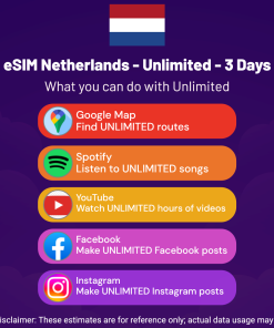 eSIM Netherlands - Unlimited - 3 Days