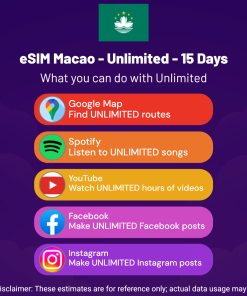 eSIM Macao - Unlimited - 15 Days
