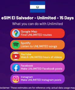 eSIM El Salvador - Unlimited - 15 Days