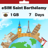 eSIM Saint Barthélemy - 1 GB - 7 Days