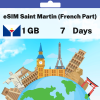 eSIM Saint Martin (French Part) - 1 GB - 7 Days