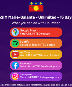 eSIM Marie-Galante - Unlimited - 15 Days
