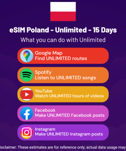 eSIM Poland - Unlimited - 15 Days