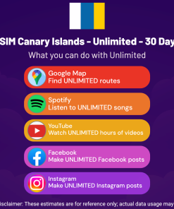 eSIM Canary Islands - Unlimited - 30 Days