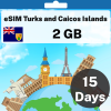 eSIM Turks and Caicos Islands - 2 GB - 15 Days