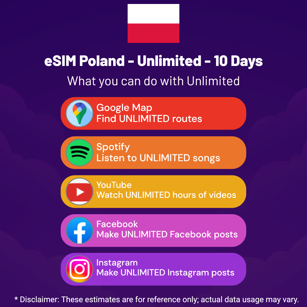 78731382-5d6c-4815-b7df-48b122bd4bec.png eSIM Poland - Unlimited - 10 Days