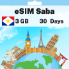 eSIM Saba - 3 GB - 30 Days
