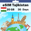 eSIM Tajikistan - 20 GB - 30 Days