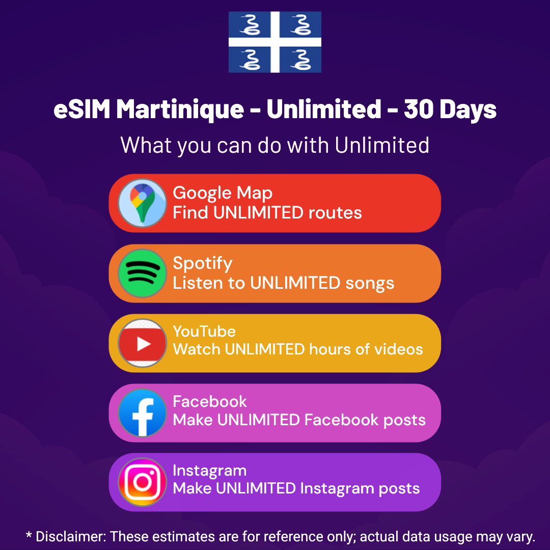 9cfe1747-a4f4-4b6d-a1f0-8224dcd9008a.png eSIM Martinique - Unlimited - 30 Days
