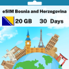 eSIM Bosnia and Herzegovina - 20 GB - 30 Days