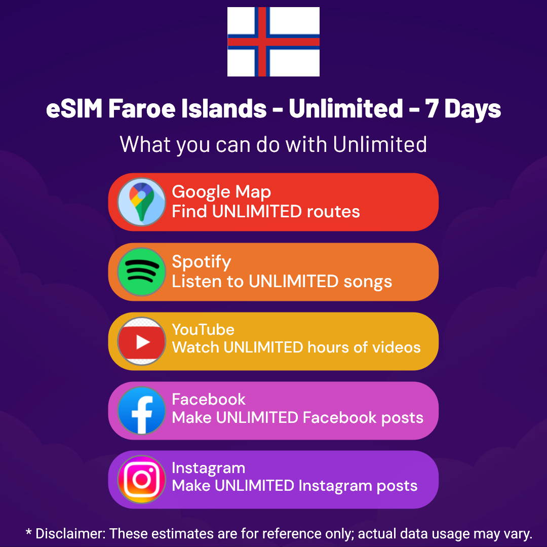 af0bdcff-5362-48d4-9897-762a9a96a241.png eSIM Faroe Islands - Unlimited - 7 Days