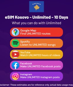 eSIM Kosovo - Unlimited - 10 Days