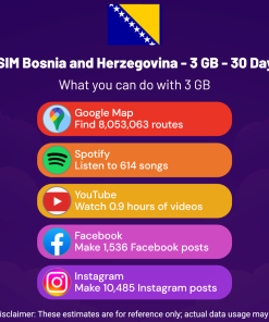 eSIM Bosnia and Herzegovina - 3 GB - 30 Days