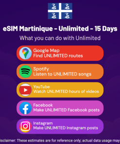 eSIM Martinique - Unlimited - 15 Days