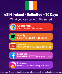 eSIM Ireland - Unlimited - 30 Days
