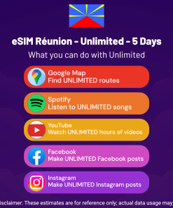 eSIM Réunion - Unlimited - 5 Days