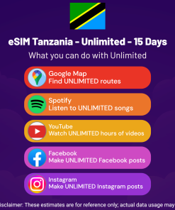 eSIM Tanzania - Unlimited - 15 Days