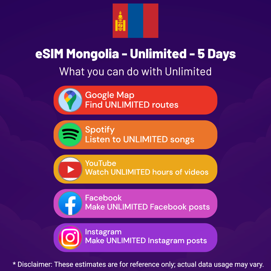 dc026db6-225f-4d0e-8c2c-1c7d95159f03.png eSIM Mongolia - Unlimited - 5 Days