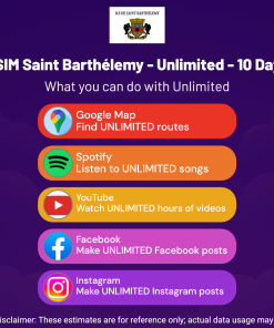 eSIM Saint Barthélemy - Unlimited - 10 Days