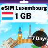 eSIM Luxembourg - 1 GB - 7 Days