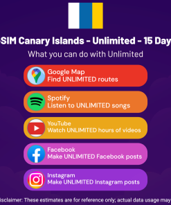 eSIM Canary Islands - Unlimited - 15 Days