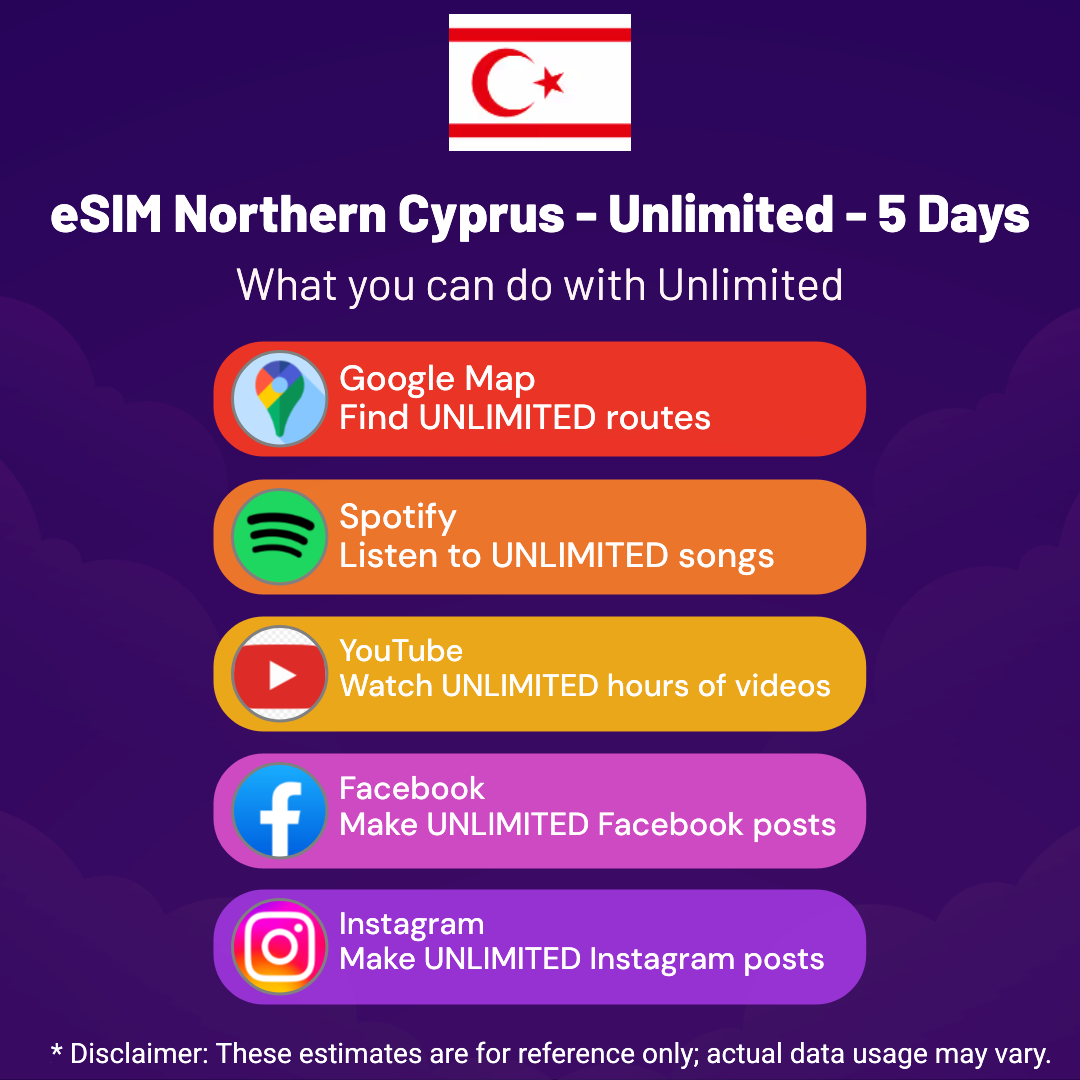 fe82b1a5-9dc2-498d-8900-7dc0ea86b5cc.png eSIM Northern Cyprus - Unlimited - 5 Days