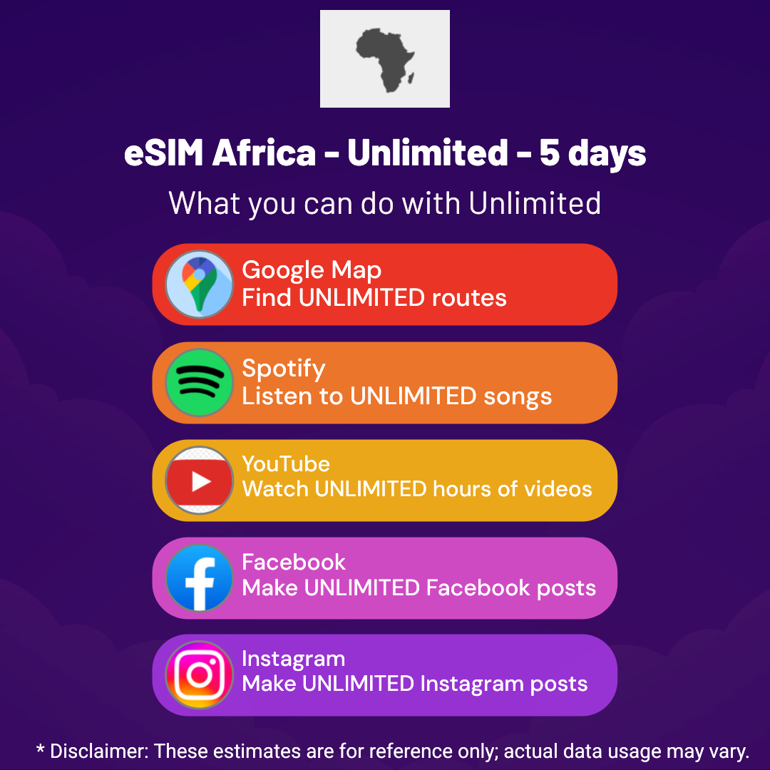 1e0ab70f-d216-4b67-ad7c-725506ca00bf.png eSIM Africa - Unlimited - 5 days
