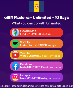 eSIM Madeira - Unlimited - 10 days