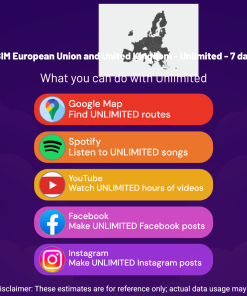 eSIM European Union and United Kingdom - Unlimited - 7 Days