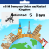 eSIM European Union and United Kingdom - Unlimited - 5 Days