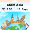 شريحة eSIM آسيا - 2 جيجا بايت - 15 يومًا