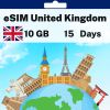 eSIM United Kingdom - 10 GB - 100 SMS - 100 Mins - 15 days