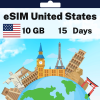 eSIM United States - 10 GB - 100 SMS - 100 Mins - 15 days