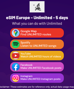 eSIM Europe - Unlimited - 5 days