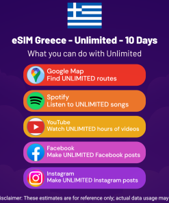 eSIM Greece - Unlimited - 10 days