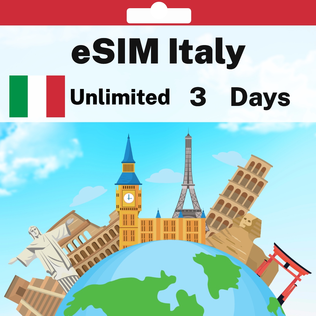 7408ab16-989c-4a23-80e7-93e381c638fb.png eSIM Italy - Unlimited - 3 Days
