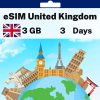 eSIM United Kingdom - 3 GB - 30 SMS - 30 Mins - 3 days