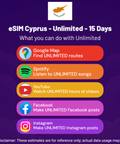 eSIM Cyprus - Unlimited - 15 days