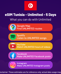 eSIM Tunisia - Unlimited - 5 days