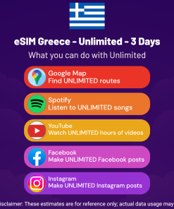 eSIM Greece - Unlimited - 3 days