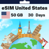 eSIM United States - 50 GB - 500 SMS - 500 Mins - 30 days