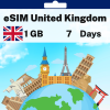 eSIM United Kingdom - 1 GB - 10 SMS - 10 Mins - 7 Days