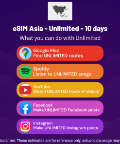 eSIM Asia - Unlimited - 10 days