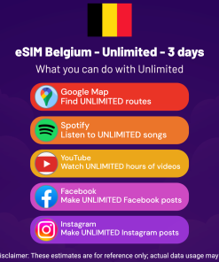 eSIM Belgium - Unlimited - 3 days