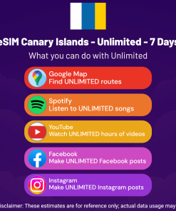 eSIM Canary Islands - Unlimited - 7 days
