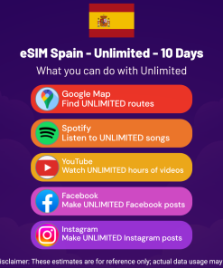 eSIM Spain - Unlimited - 10 days