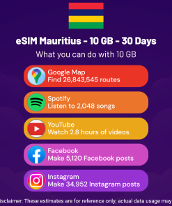 eSIM Mauritius - 10 GB - 30 days