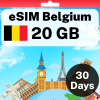 eSIM Belgium - 20 GB - 30 days