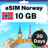 eSIM Norway - 10 GB - 30 days