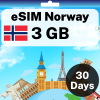 eSIM Norway - 3 GB - 30 days